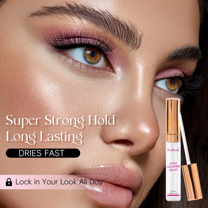 FADLASH Lash Cluster Glue for Cluster Lashes Waterproof Lash Adhesive Strong Hold Eyelash Extension Glue Long Lasting (5ml, White) - Image 3